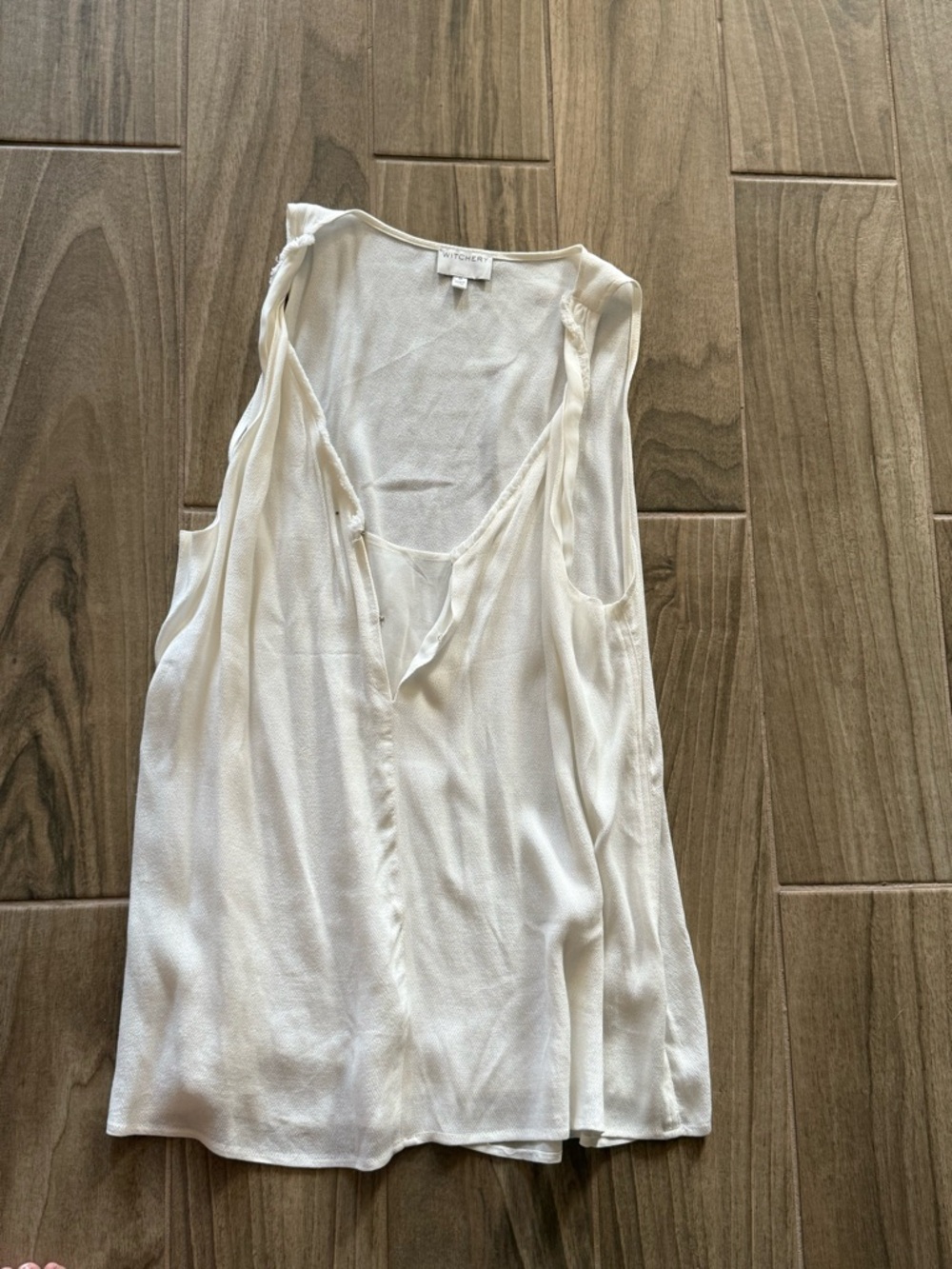 Witchery Cream Sleeveless V-Neck Tank